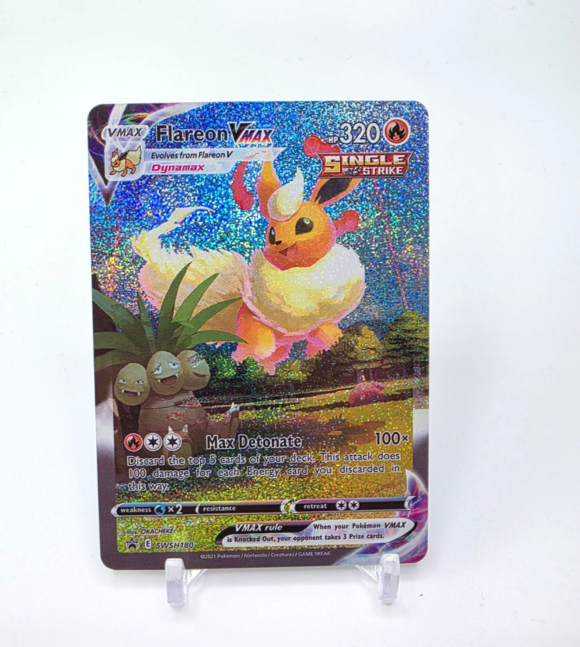 FanArt SPARKLING HOLO FLAREON VMAX Card FLAREON Pokemon Card  r7-5 READ BELOW