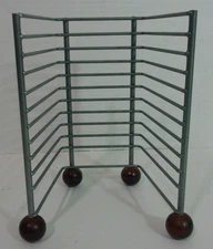 Vtg CD Storage Tower Rack 12 Disc Holder Silver Metal Wire Organizer Desktop