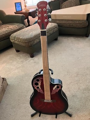 Glarry GT102 41'' Full-Size Cutaway Spruce Top Acoustic-Electric Guitar Red New