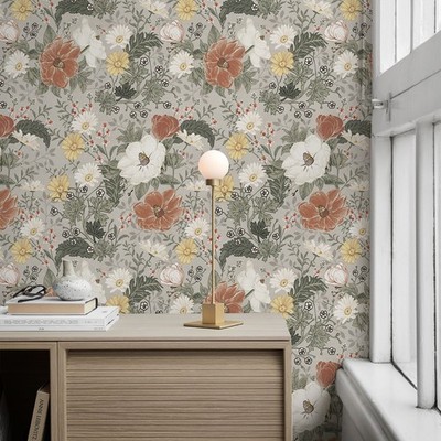 Vintage Rustic Floral Wallpaper 17.3''x118'' Peel & Stick Contact Paper Room Decor