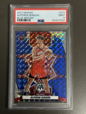2021-22 Mosaic - NBA Debut Alperen Sengun #272 Blue Mosaic Prizm /99 (RC) PSA 9