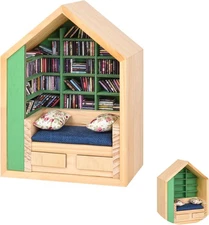 Anxiety Mini Bookshelf with 300pcs Books，Small Nook Decor for Book... 