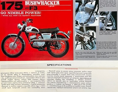 1968 Kawasaki 175 F3 Bushwacker brochure NOS (Not Repro) | eBay