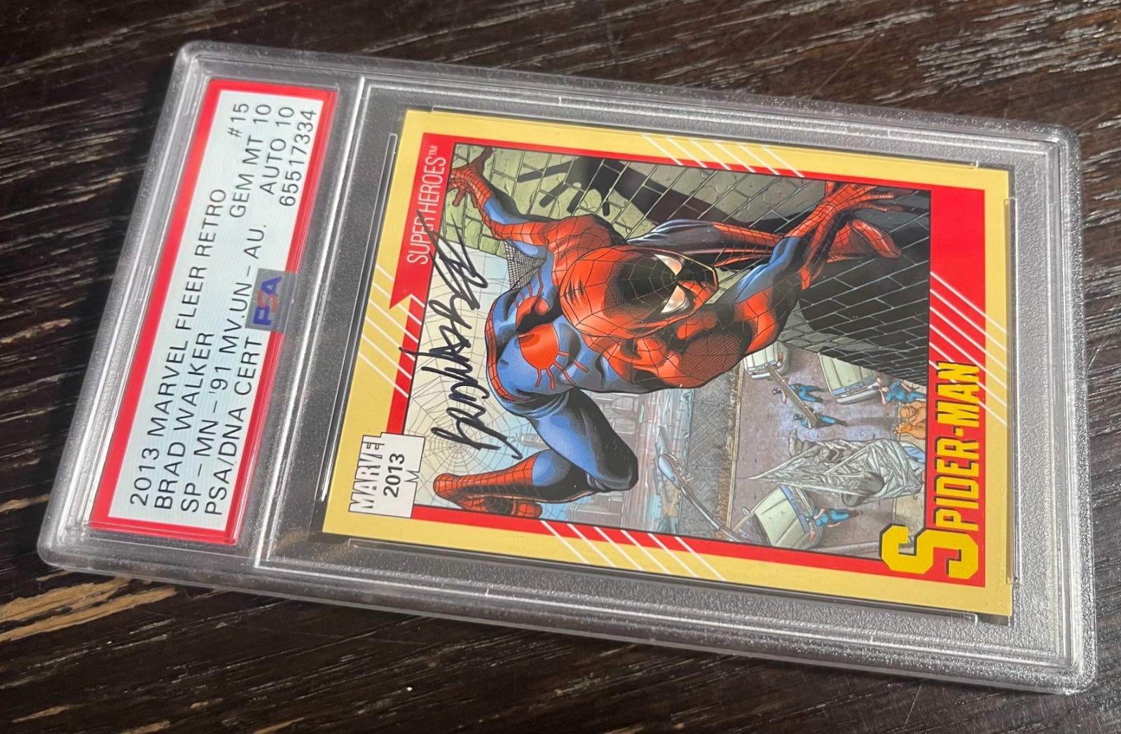 2013 Marvel Fleer Retro 1991 Impel Auto Spider-man Universe Walker 15 PSA 10 view 4