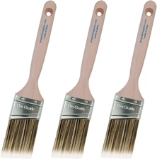 Paint Brush Set - 3-Pack - 2" Angle Brushes for All Latex and Oil Paints & Stain
