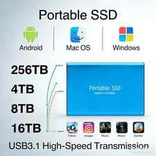 Portable External SSD USB 3.1 Type-C High Speed Solid State Drive PC Mac