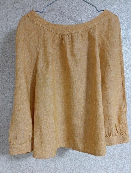 Women Boden Shirt Yellow Linen 36