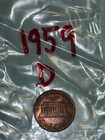 ❤️(9) 1959 D Lincoln Wheat Penny "L" in Liberty on Rim of Coin — photo 3