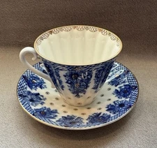 Imperial Porcelain Russian Tea Cup & Saucer Set Cobalt Blue Lomonosov