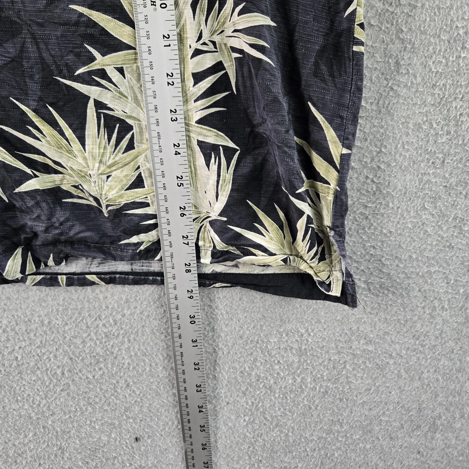 Jamaica Jaxx Hombres Camisa Abotonada XXL Negra Seda Floral Camisa Hawaiana Foto 4 de 4