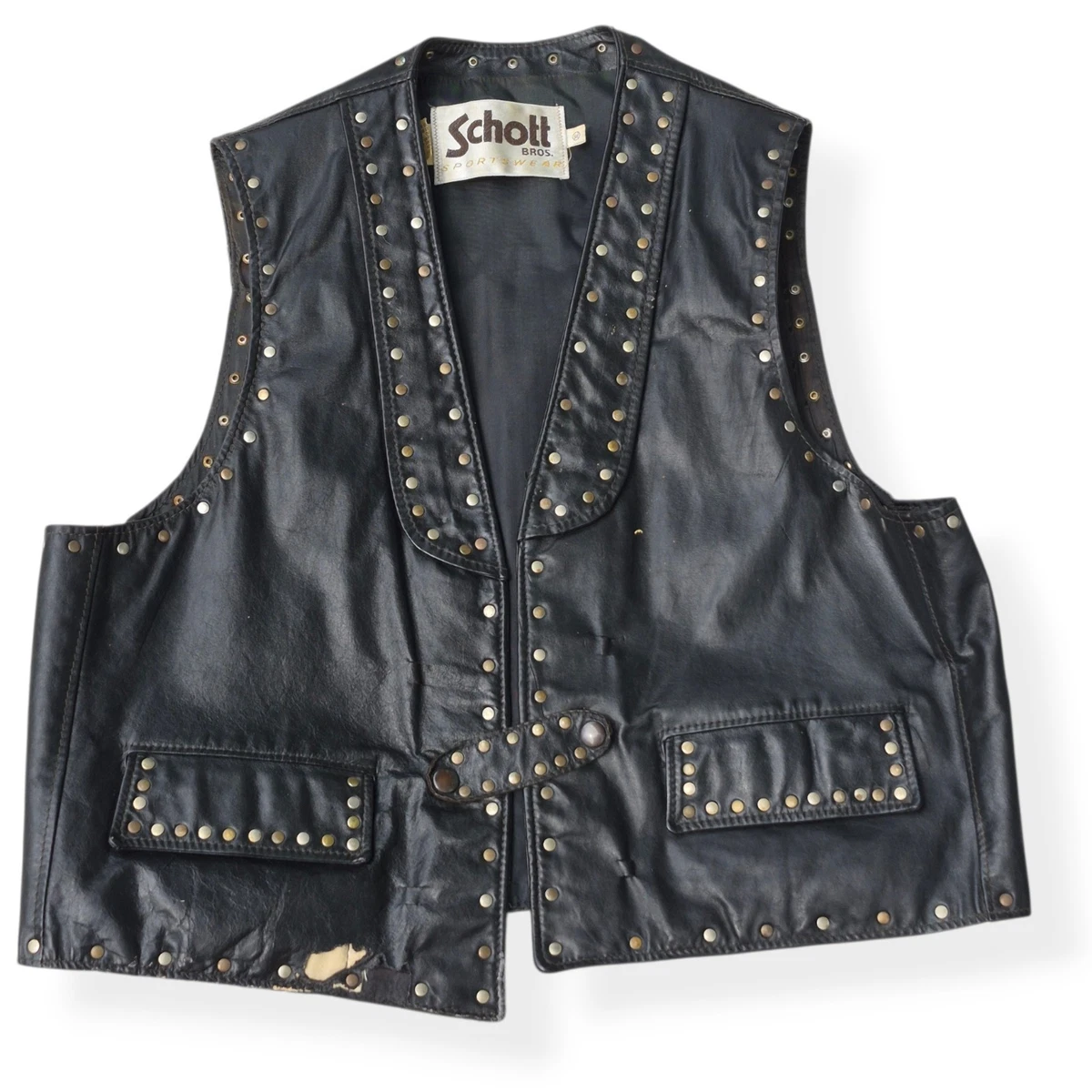 SCHOTT Vest Coats, Jackets & Vests Leather Outer Shell for Men for