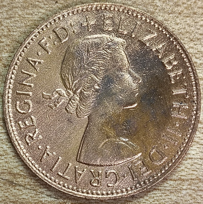 1967 ONE PENNY ELIZABETH ll DEI GRATIA REGINA. F. D Coin