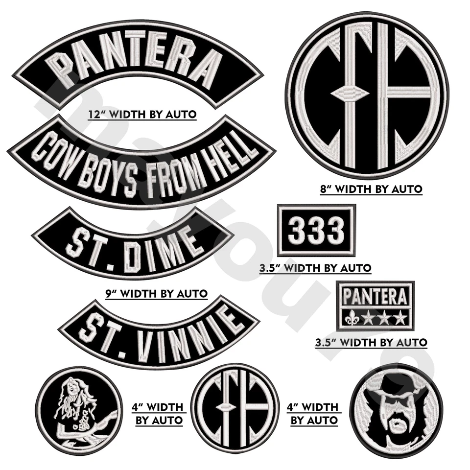EMBROIDERED PANTERA CFH FULL PATCH SET 10pcs (Please Read Ad) - Image 2 of 2