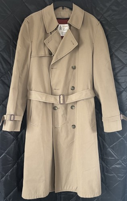 #ad Men#x27;s Vintage London Fog Trench Coat w Zip In Liner Original Belt. 42 Long $75.00