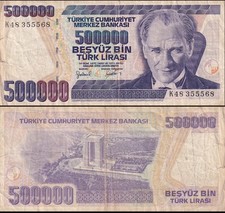 Turkey 500.000 Turk Lirasi 14/Oct/1970 K48 355568