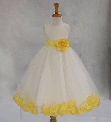ROSE PETALS Flower Girl Dress Wedding Bridesmaid Birthday Pageant Formal Toddler - Picture 10 of 26