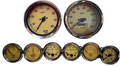 Smiths Set Elec Temperatur+Ölfilter+Kraftstoff+ Amp + Volt Gauge + Speedo 0-180