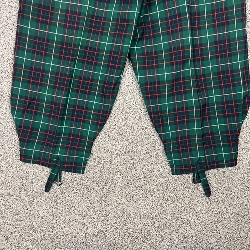 The T Barry Co Knicker Co Pleated Golf Trousers Mens 40 Green Red Plaid Vintage - Picture 7 of 12