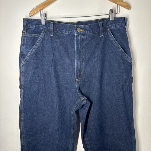 CARHARTT CARPENTER JEANS MENS SIZE 38* 36* X 34 DUNGAREES WORKWEAR - Picture 7 of 14