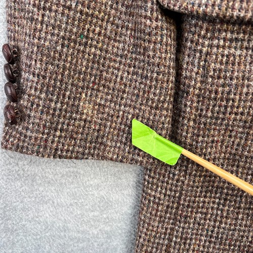 Vintage Harris Tweed Blazer Mens 40 Brown Wool Sport Coat Jacket Brooke Deane - Picture 3 of 19