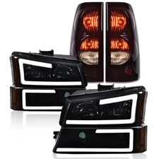Fit For 2003-2007 Chevy Silverado LED DRL Headlight Bumper Lamps Tail Lights New