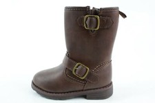 Carters Aqion2 Riding Boots Girls Youth Zipper Closure  Buckled 3/4 Heel Brown 7