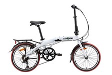 Folding City Bicycle Ecosmo 20" Wheel White, Alloy 7SP Shimano, 12kg-20AF09W