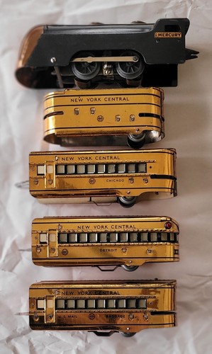Juego de tren de pasajeros vintage Marx Streamline cobre mercurio calibre O antes de la guerra - Imagen 4 de 21