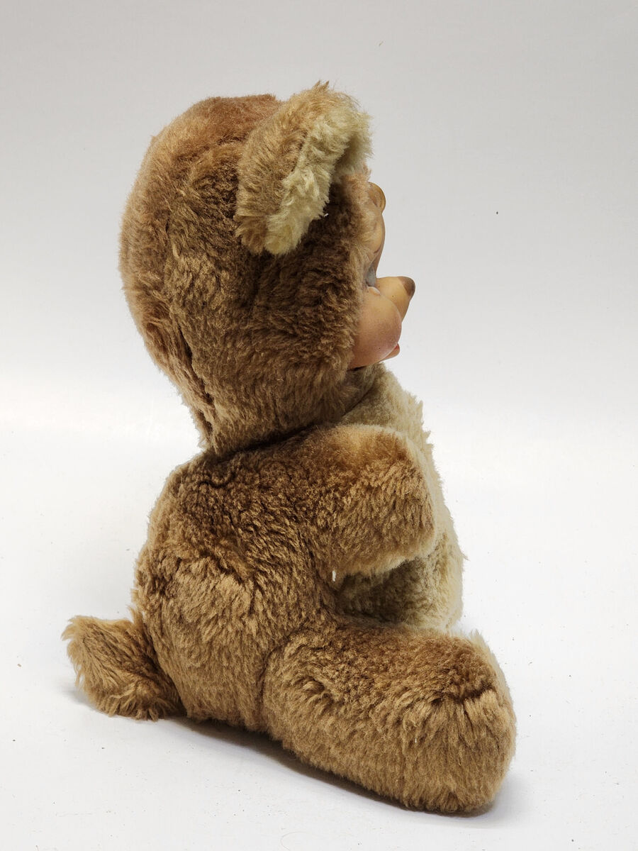 Rare Vintage Rushton Plush Rubber Face Crying Sad Brown Bear Rare Vintage Rushton Plush Rubber Face Crying Sad Brown Bear