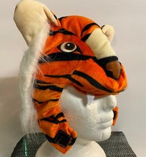 Boys Girls PLUSH FAUX FUR ANIMAL HAT Fleece Lined TIGER Stuffed Head