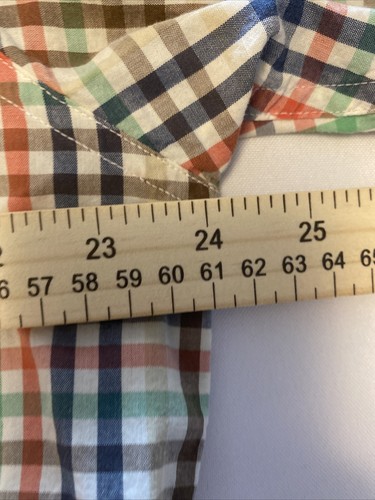 Men's Cremieux Premium Denim Cotton Short Sleeve Plaid Shirt Colorful Size XL - Picture 4 of 8