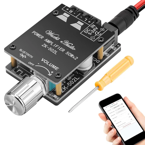 502L 50W*2 MINI 5.0 Placa Amplificador Bluetooth Inalámbrica Audio Digital Alimentación EE. UU. - Imagen 4 de 18