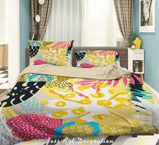 3D Leaves Watercolor Colorful Quilt Cover Set Duvet Cover Bedding Pillowcases
