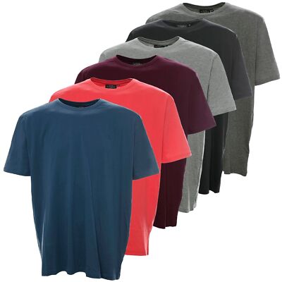 Kitaro T Shirt Basic Uni Herren Kurzarm Rundhals Baumwolle Plusgröße