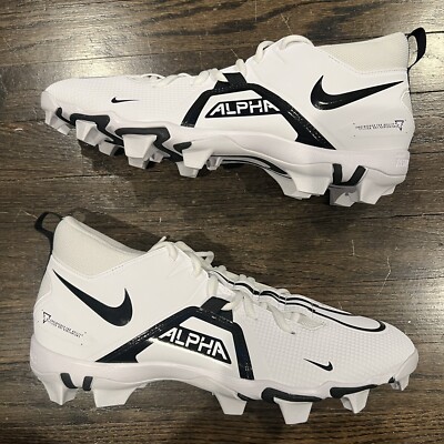Nike Men\'s US 9 Alpha Menace 3 Shark Football Cleats White/Black Mid‎ CV0582-100 Nike Alpha Menace 3 Shark Football Cleats White Black CV0582  main image 4