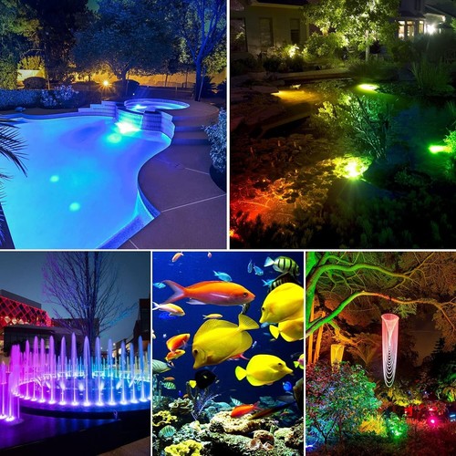 Solar RGB LED Gartenstrahler Teichbeleuchtung Unterwasserstrahler Teich Licht - Bild 5 von 13