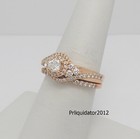 Bridal Set Ring 10K Rose Gold 1Ct Natural Diamond Anniversary Engagement Wedding