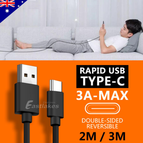 USB to Type C Charger Cable Fast Charging Data Cord for Samsung 2M 1M 3M - Picture 2 of 13