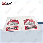 Pair White Fun Truck Pattern Semi Truck Splash Guard 24x24" Mud Flaps 1/5" Thick