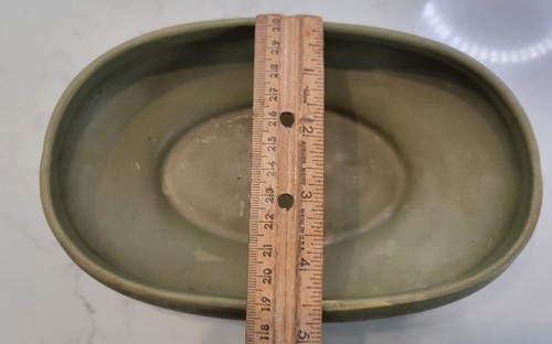 Vintage Planter, Floraline Pottery Footed Vase Oval # 476-8 Avocado 🥑 Green - Picture 3 of 4