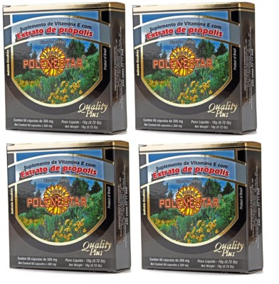 4 Boxes of Polenectar Brazil Green Bee Propolis (60 Softgels) Fast Ship