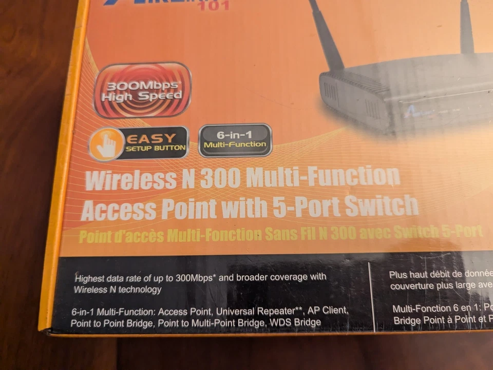 NEW Airlink 101 Wireless N 300 Multi Function Access Point 5 Port Switch AP671W - Image 2 of 4