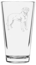 Tosa Dog Themed Etched All Purpose 16oz Pint Glass