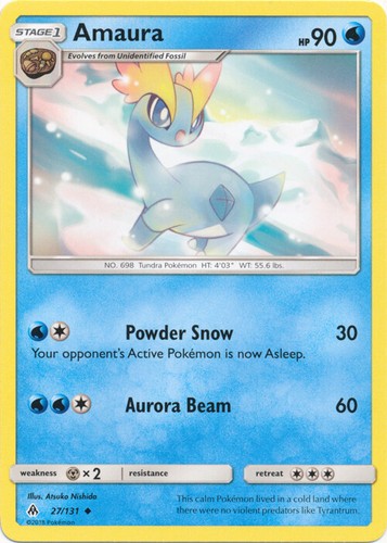 Pokemon - Amaura - 27/131 - Uncommon - Sun & Moon Forbidden Light - NM