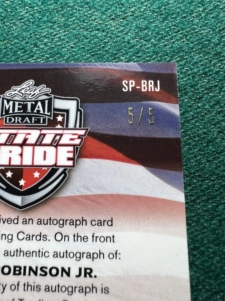 2022 Leaf Metal Brian Robinson Jr. Rookie Auto State Pride Snake Mojo 5/5 RC WOW - Image 3 of 3