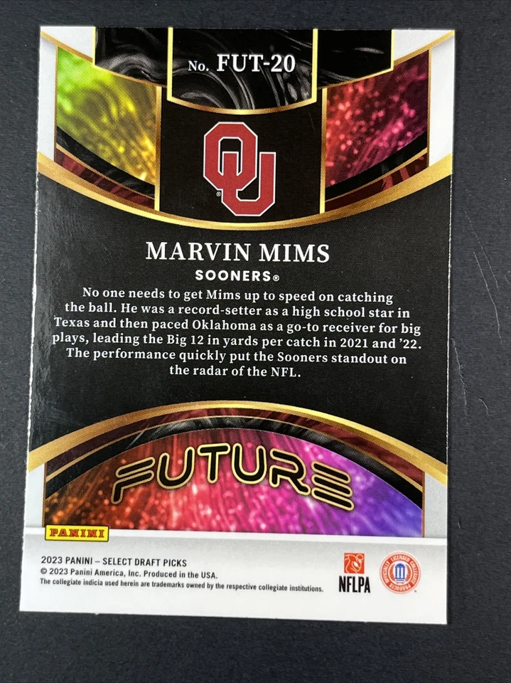 2023 Select Future, Marvin Mims, #FUT-20, Denver Broncos, Rookie - Image 2 of 2