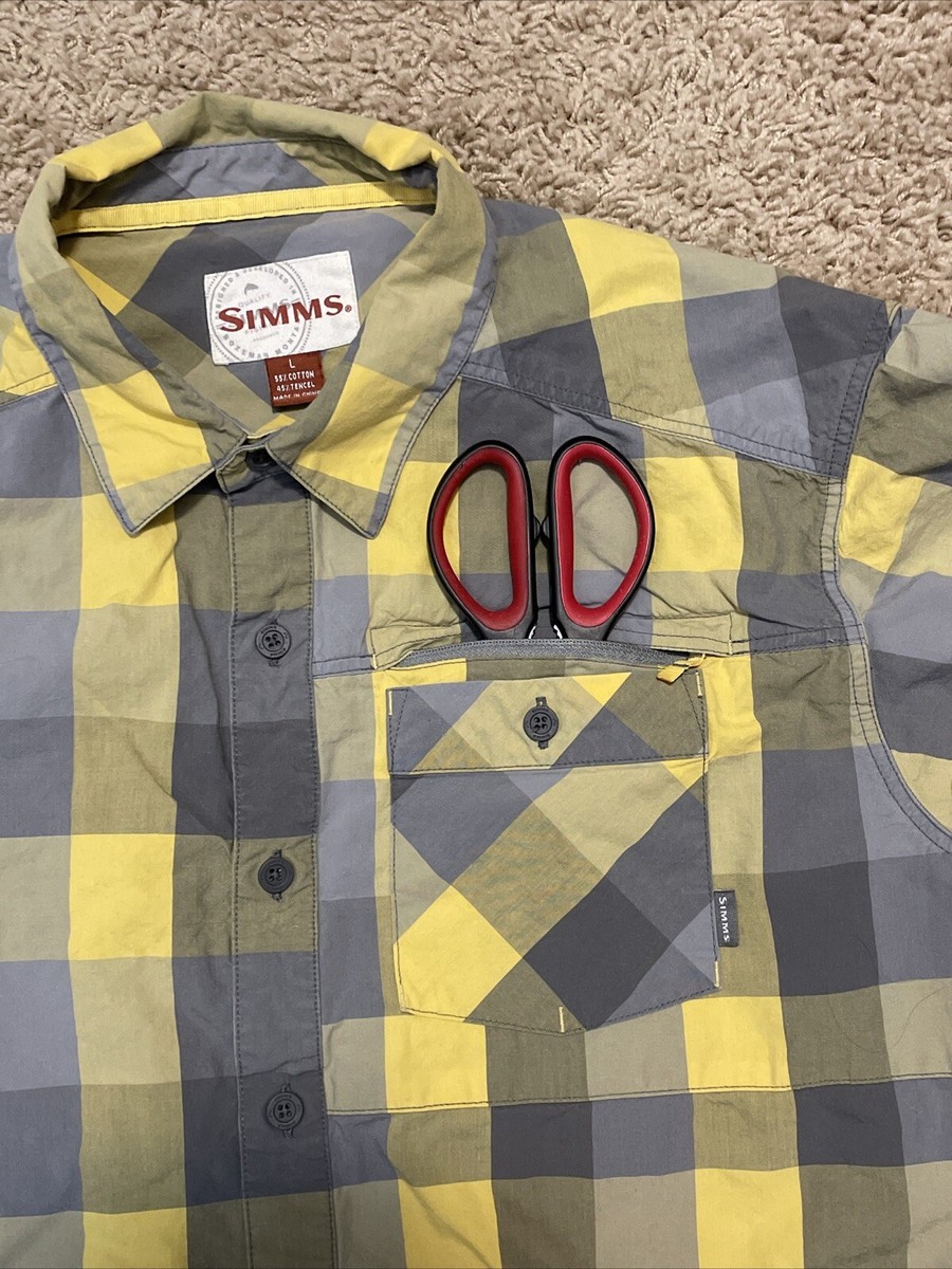 Simms★シムス Espirito 半袖シャツ size:S Simms Closeout Espirito Short Sleeve Shirt Citron Plaid