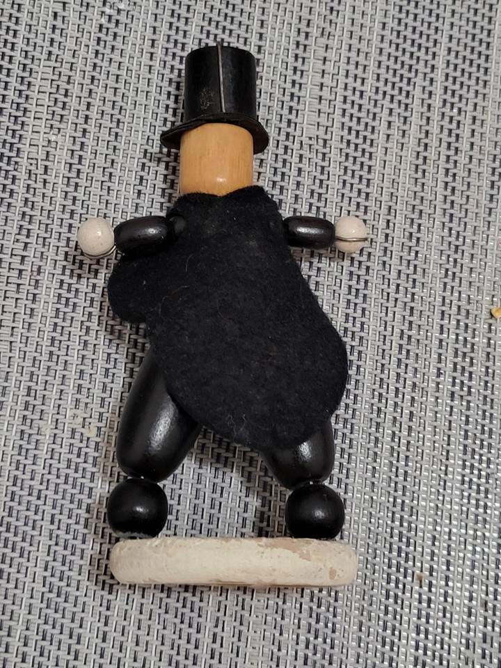 Vintage Folk Art Groom Cake Topper 1940-50’s Painted Wood And Posable ...