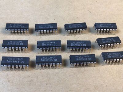 12 Pieces -74LS109AN MOT Dual J-K Positive-Edge-Triggered Flip-Flop 16-Pin Dip