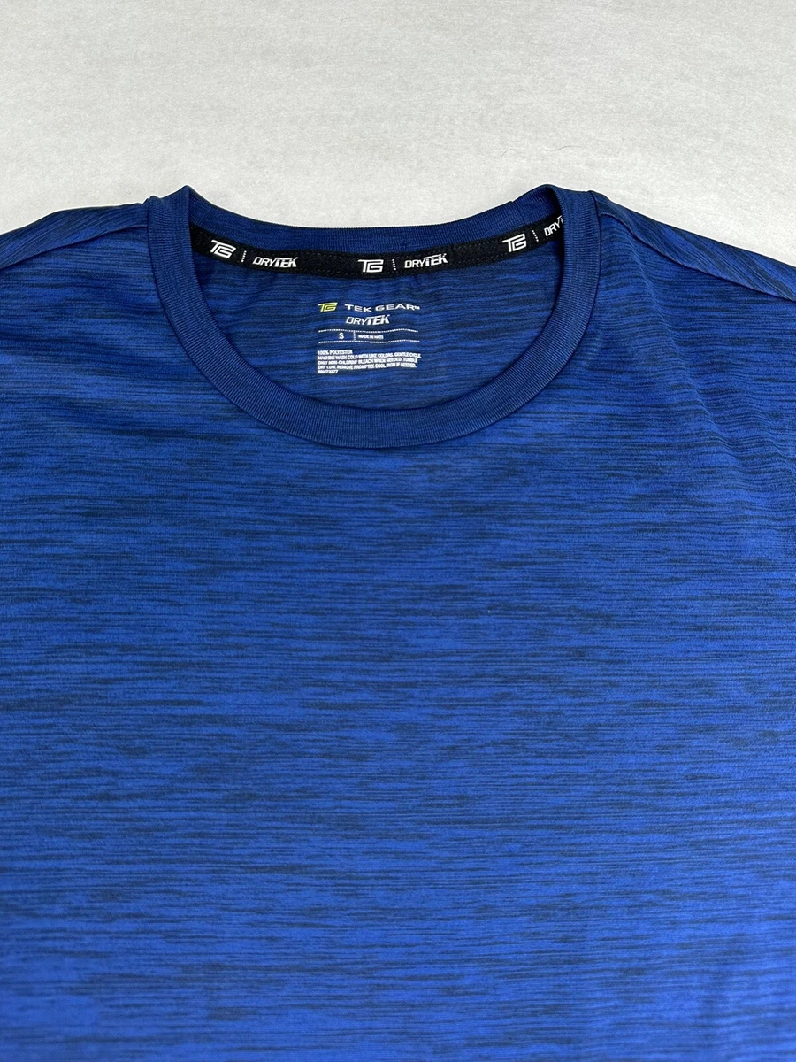 Tek Gear Dry Tek Men's T-shirt Blue Striped SS Round Neck Activewear Size S